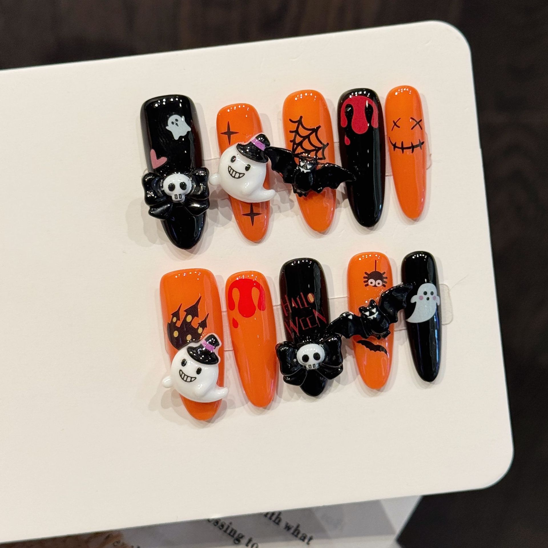 10Pcs Long Oval Press On Nails - Cosplay Bat Prop review and price