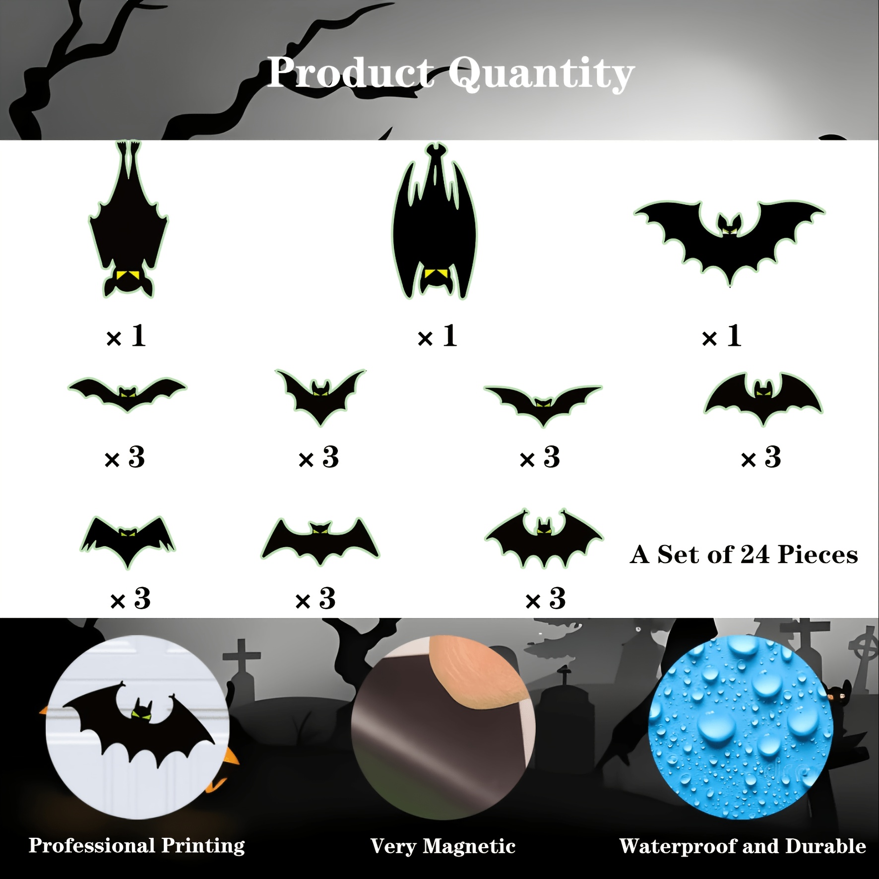 24 Halloween Magnetic Bats for - Cosplay Bat Prop review and price
